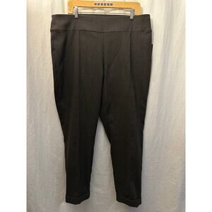 Lord & Taylor Woman Kelly Pull On Pants Brown Plaid Size 18W NWT